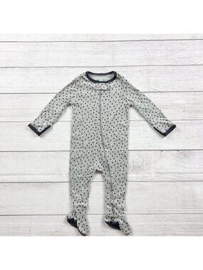 Cloud Island Footed Sleeper Polka Dot Long Sleeve Zip Up One Piece 6-9 Months